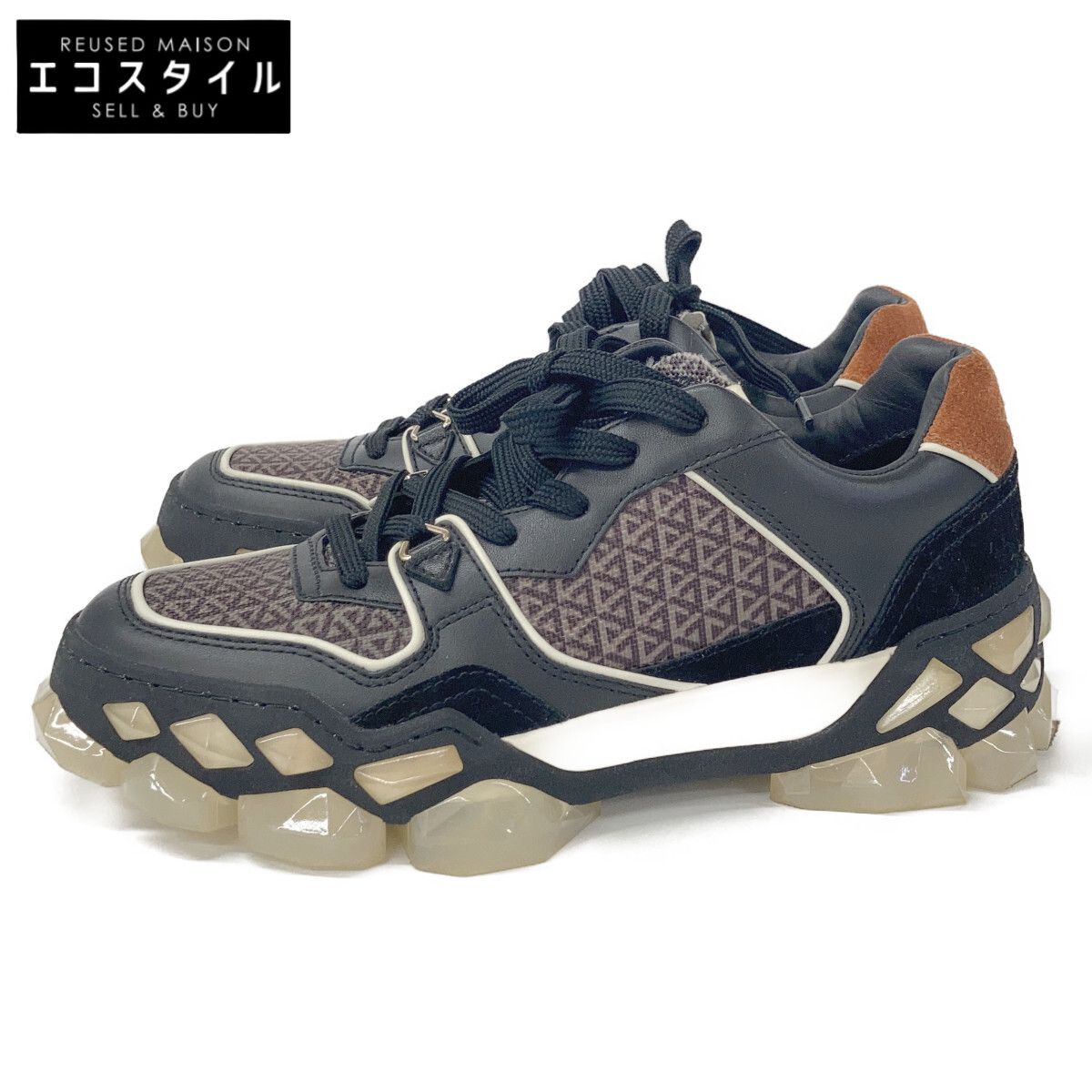 JIMMY CHOO ジミーチュウ ﾌﾞﾗｯｸ DIAMOND X TRAINER ｽﾆｰｶｰ 37