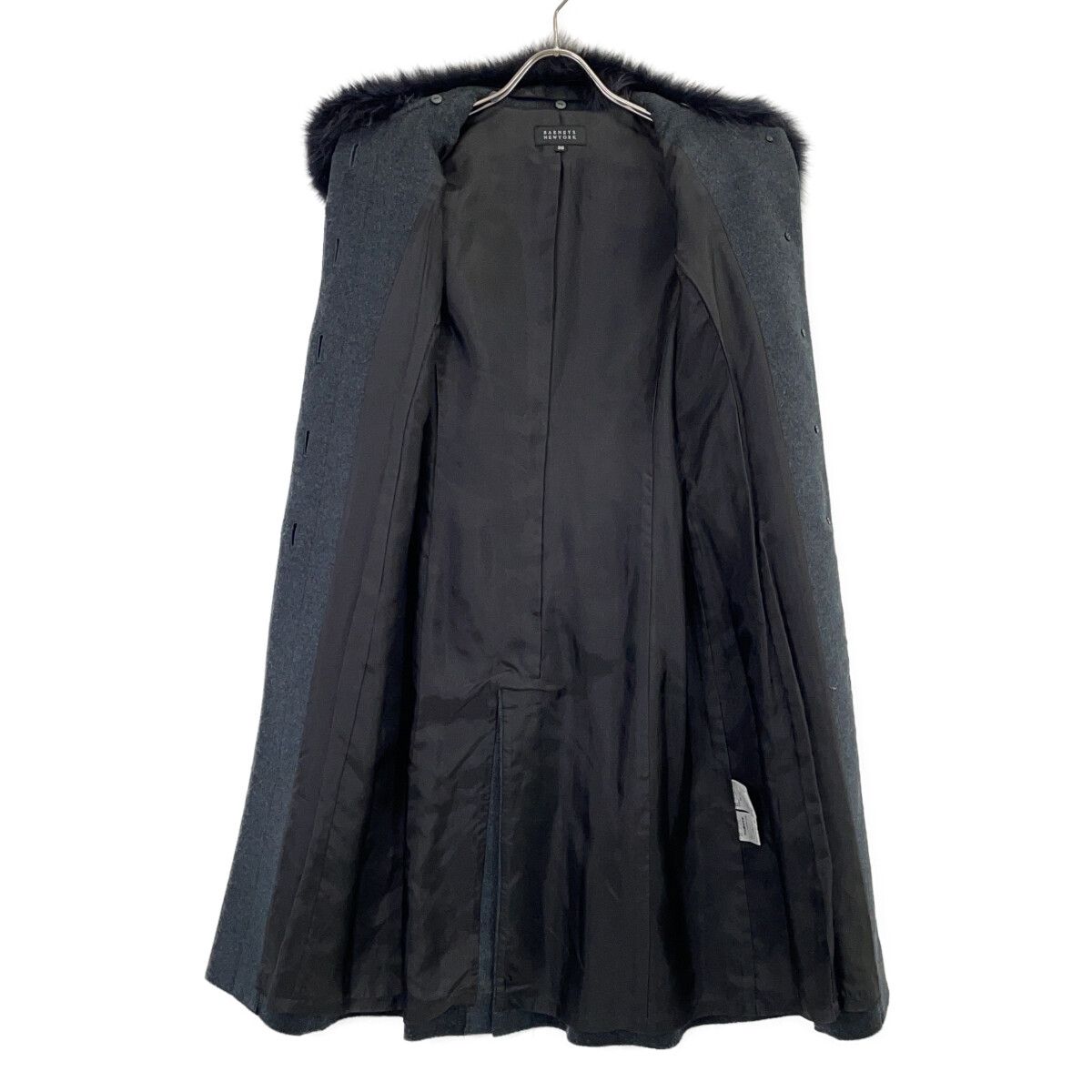 BARNEYS NEWYORK バーニーズニューヨーク BJ-404A ｸﾞﾚｰ ﾌｫｯｸｽﾌｧｰ ｶｼﾐﾔ100 ｺｰﾄ 36