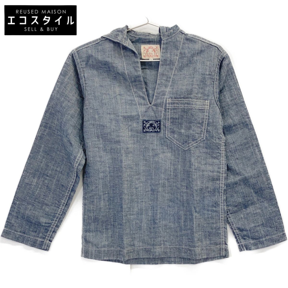 EVISU エヴィス ｼｬﾝﾌﾟﾚｰﾃﾞﾆﾑ ﾌﾟﾙｵｰﾊﾞｰ ｾｰﾗｰｼｬﾂ 34