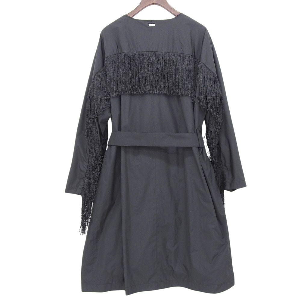 HERNO ヘルノ 新品同様 フリンジデザイン コート レディース ブラック 40 CA0354D 40 HERNO ヘルノ 新品同様 フリンジデザイン コート レディース ブラック 40 CA0354D 40