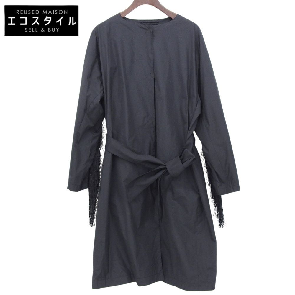 HERNO ヘルノ 新品同様 フリンジデザイン コート レディース ブラック 40 CA0354D 40