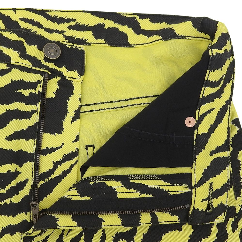 GUCCI グッチ 新品同様 ゼブラプリント ストレート デニム ボトムス レディース イエロー 26 502797 26