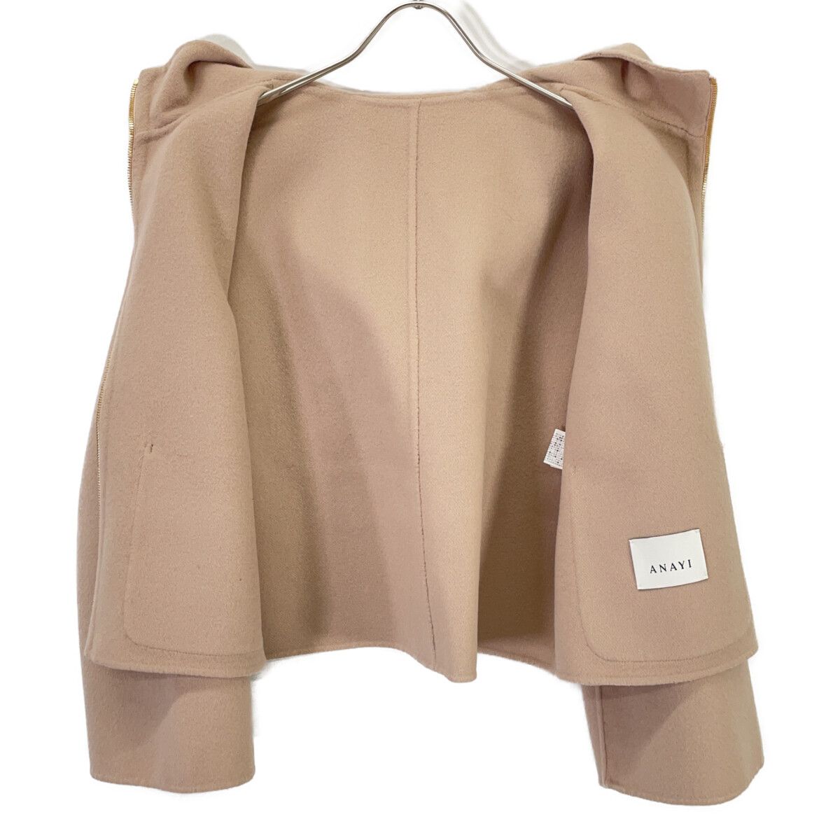 ANAYI アナイ 24AW ピンク シャルムリバーフードブルゾン 38 ANAYI アナイ 24AW ピンク シャルムリバーフードブルゾン 38