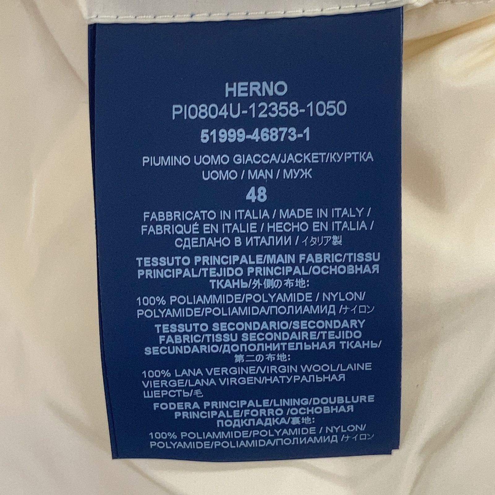 HERNO ヘルノ ﾎﾜｲﾄ PI0804U GLOBE ﾀﾞｳﾝｼﾞｬｹｯﾄ 48