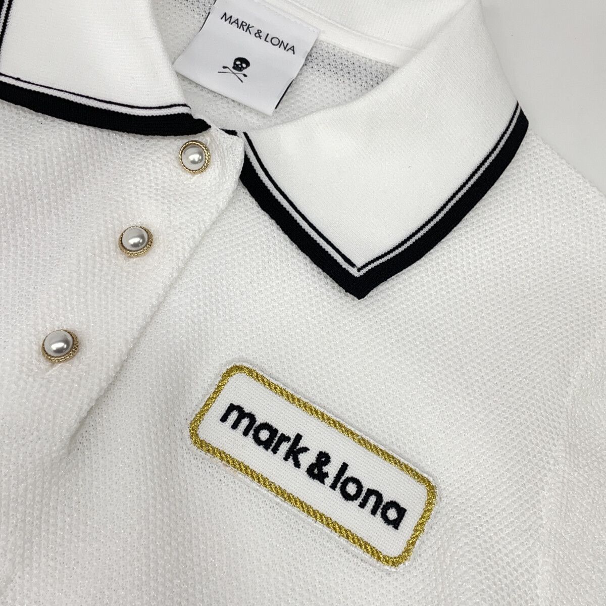 MARK&LONA マークアンドロナ MLW-6A-AB04 ホワイト ニットベスト ヘンリーネック シャツ 38 MARK&LONA マークアンドロナ MLW-6A-AB04 ホワイト ニットベスト ヘンリーネック シャツ 38