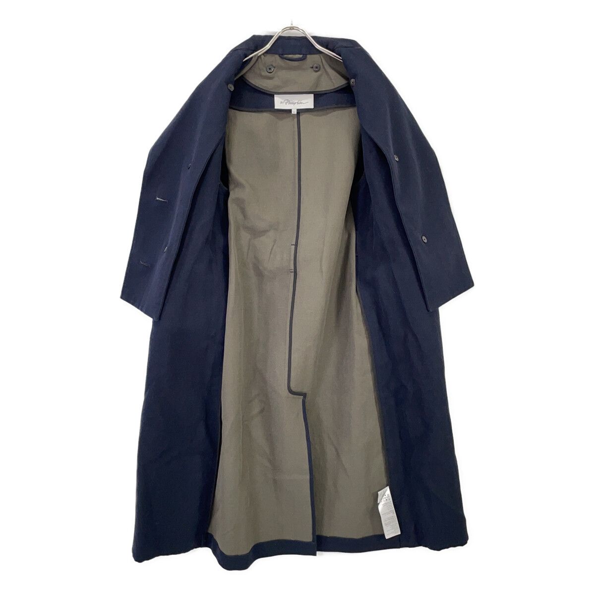 3.1 Phillip lim スリーワンフィリップリム P232-80001CLO ネイビー×カーキ ブロックカラー トレンチコート XS 3.1 Phillip lim スリーワンフィリップリム P232-80001CLO ネイビー×カーキ ブロックカラー トレンチコート XS