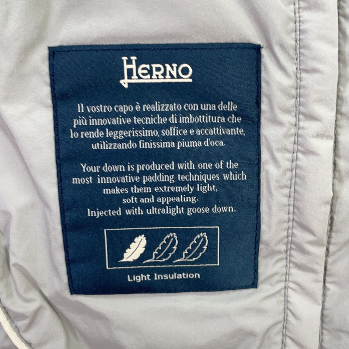 HERNO ヘルノ Pl002ULE-19288-1800 アイスグレー インナー ダウン ジレ 44 HERNO ヘルノ Pl002ULE-19288-1800 アイスグレー インナー ダウン ジレ 44