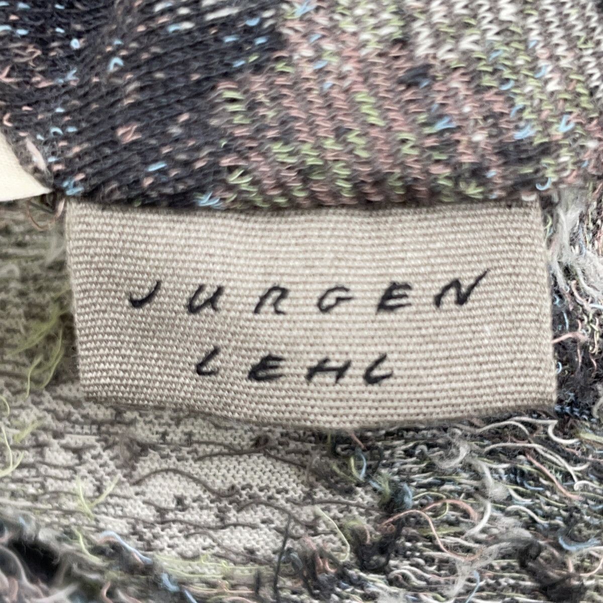 JURGEN LEHL ヨーガンレール カーキ コットンジャガード 刺繍 チュニック M JURGEN LEHL ヨーガンレール カーキ コットンジャガード 刺繍 チュニック M