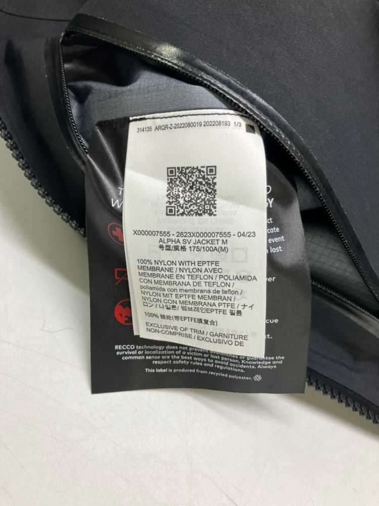 ARC'TERYX アークテリクス X000007555 Alpha SV Jacket アルファ SV ジャケット M ARC'TERYX アークテリクス X000007555 Alpha SV Jacket アルファ SV ジャケット M