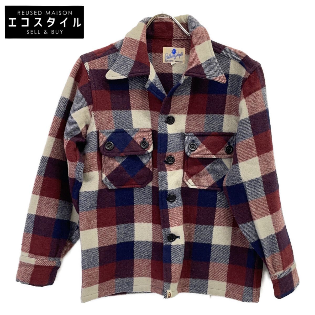 A BATHING APE アベイシングエイプ 90's ブロックチェック CPO長袖シャツ S