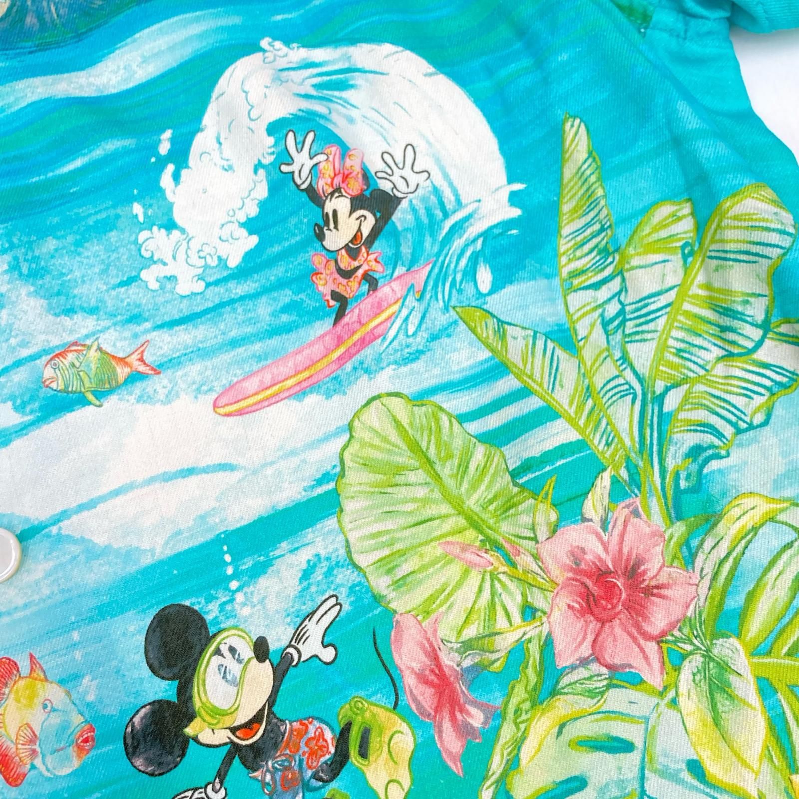 Disney ディズニー ﾌﾞﾙｰ ×ﾄﾆｰﾊﾞﾊﾏ ﾊﾜｲｱﾝｼｬﾂ XS