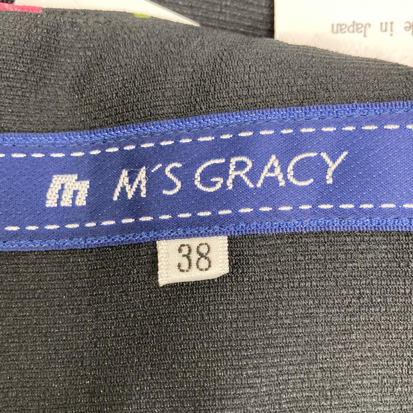 M'S GRACY エムズグレイシー ﾌﾗﾜｰ柄 ﾉｰｽﾘｰﾌﾞ ﾌﾚｱﾜﾝﾋﾟｰｽ 38