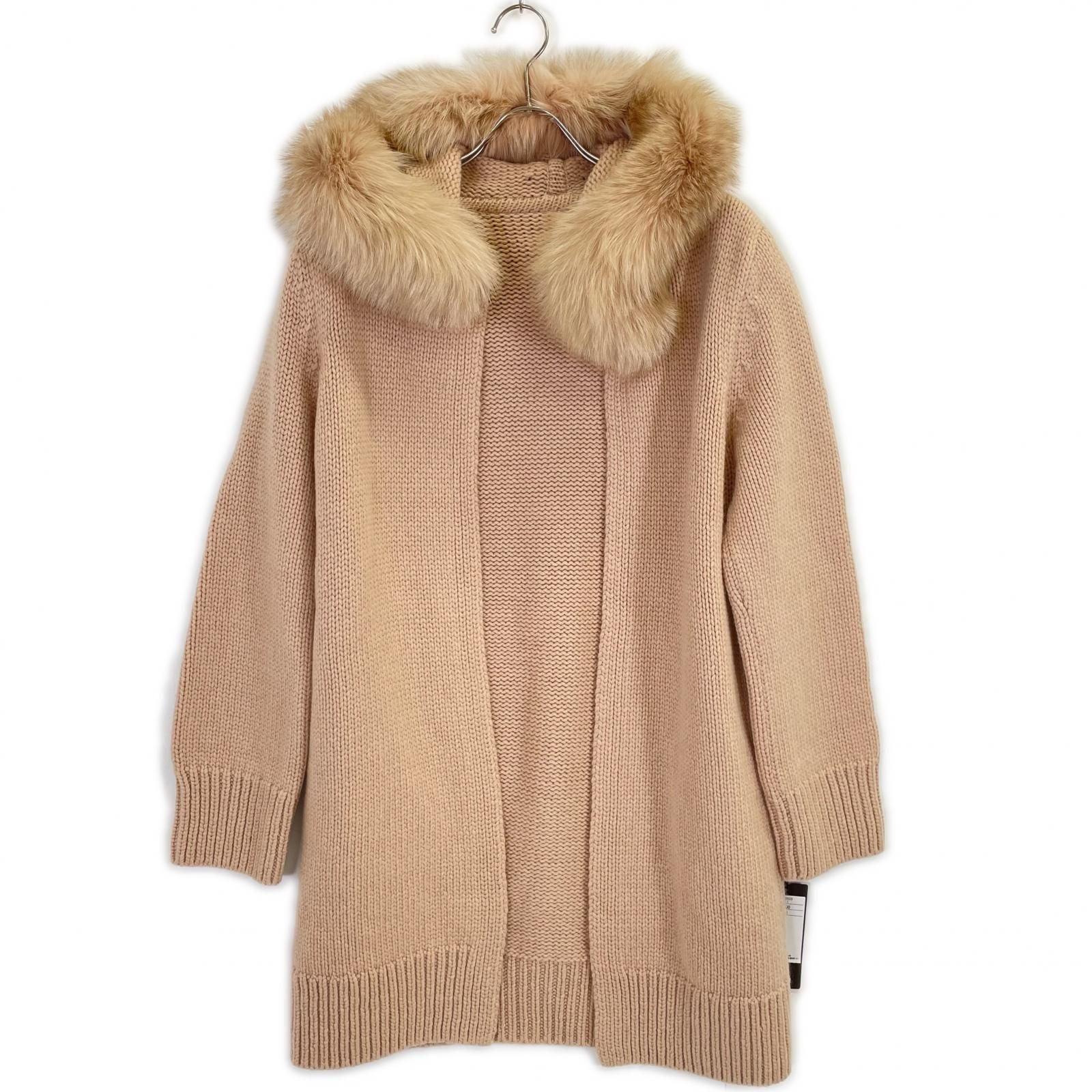 FOXEY フォクシー 38516 ﾋﾟﾝｸﾍﾞｰｼﾞｭ ﾌｫｯｸｽｿﾚｲﾕ ﾆｯﾄｺｰﾄ F