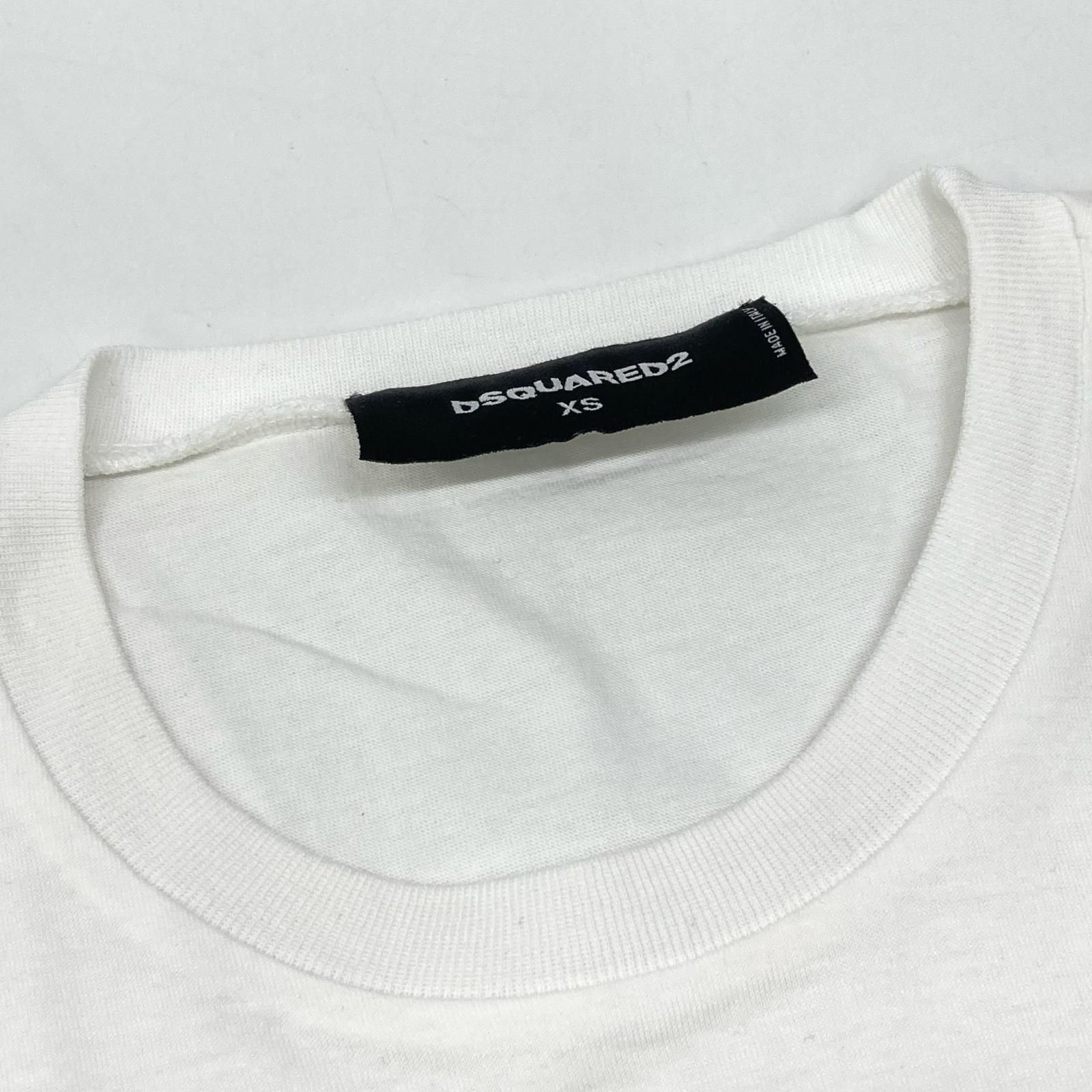 DSQUARED2 ディースクエアード ホワイト ロゴプリント Tシャツ XS DSQUARED2 ディースクエアード ホワイト ロゴプリント Tシャツ XS