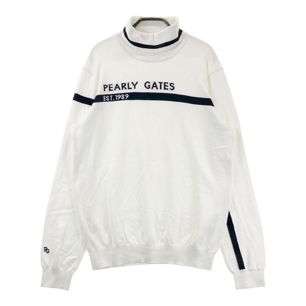 サイズ：7 PEARLY GATES パーリーゲイツ タートルネック ニットセーター ホワイト系 [240101683477] ゴルフウェア メンズ ストスト