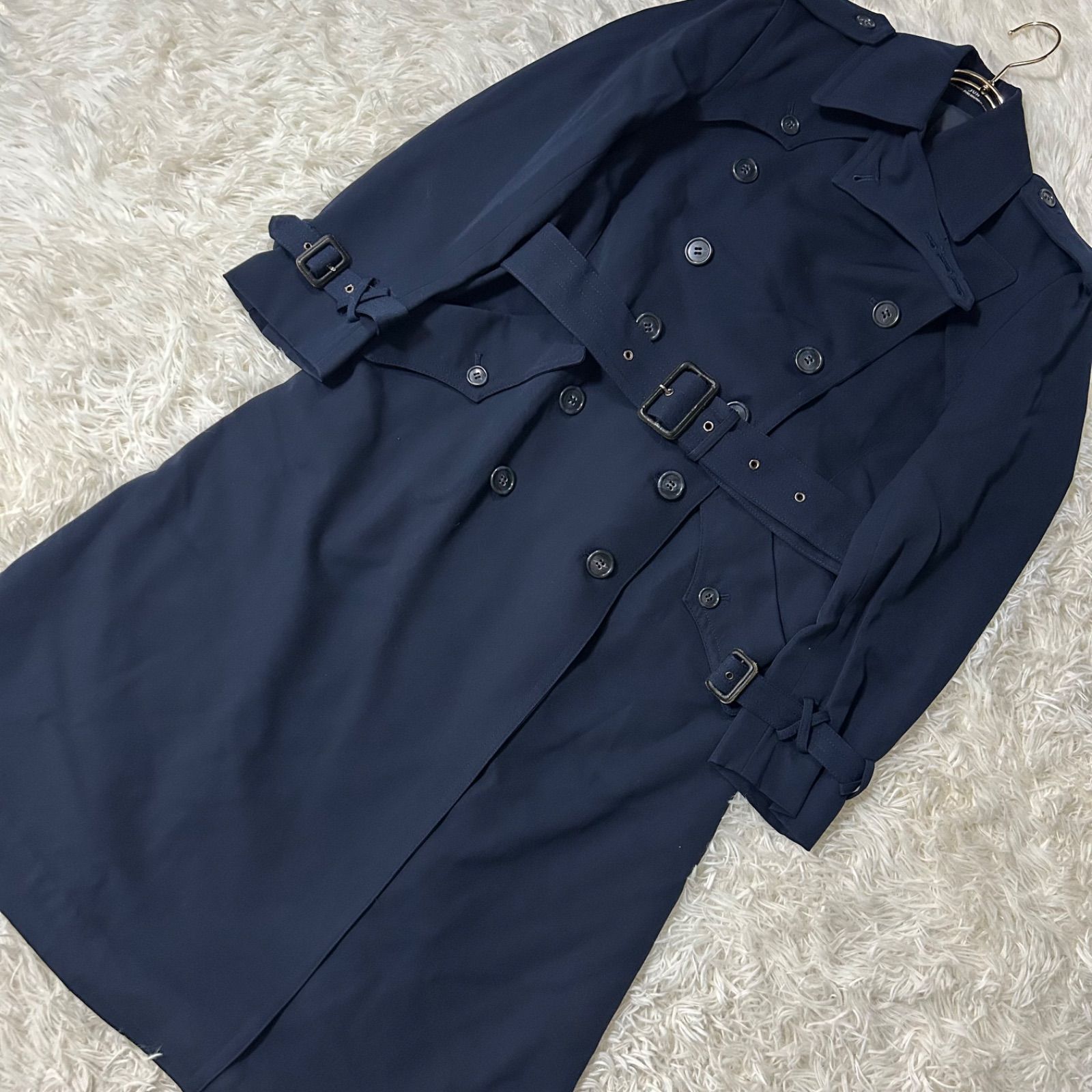 《良品》JUN トレンチコート ネイビー S ベルト付き キレイめ オフィス
