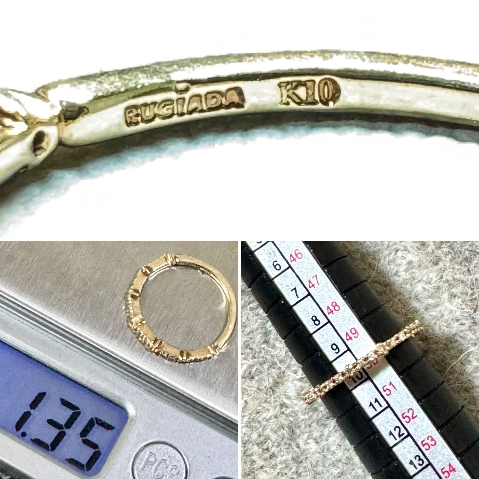 ルジアダ◇K10YG*10号*ダイヤモンド*ハーフエタニティリング* - メルカリ