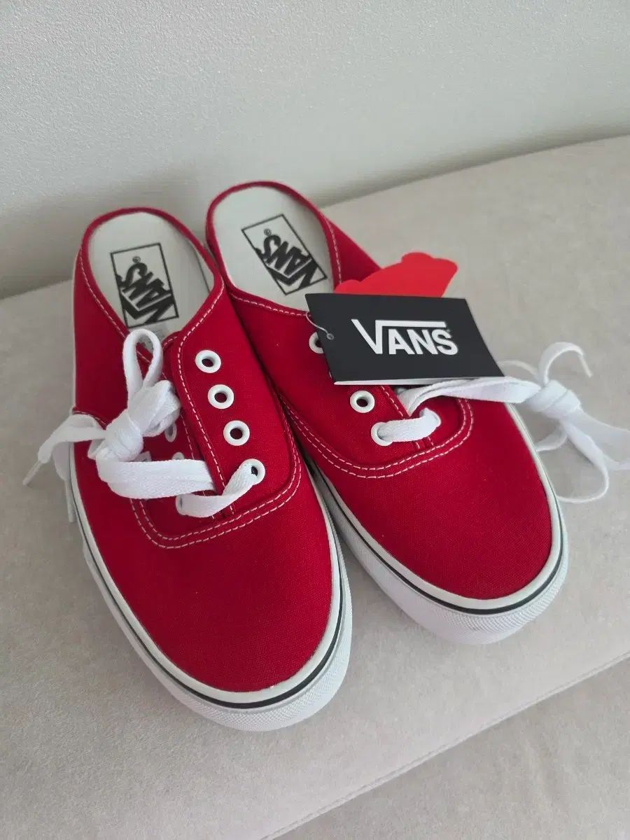 新品) VANS ヴァンズ アセンティック ミュール レッド 240 出品