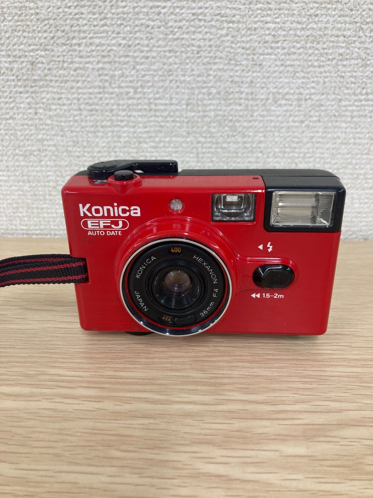 %3【動作未確認】Konica コニカ EFJ Auto Date コンパクトフィルムカメラ カメラ 赤 レッド【カメラ】【1.5】