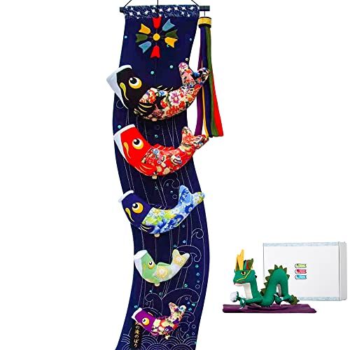 HOMIE HOME鯉のぼり こいのぼり 室内鯉幟セット 鯉の滝登り 1ｍ 室内 コンパクト オシャレ タペストリー(沖縄・離島の方発送不可）) f8974bb2