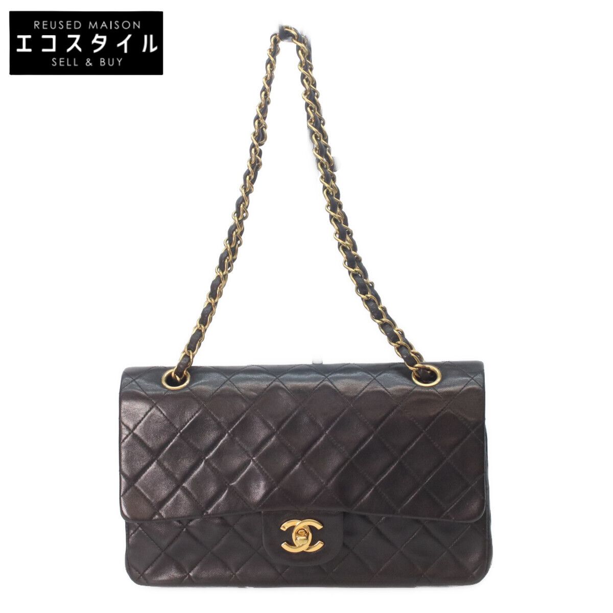 CHANEL シャネル A01112 黒 ﾗﾑｽｷﾝ ｺﾞｰﾙﾄﾞ金具 ﾏﾄﾗｯｾ25