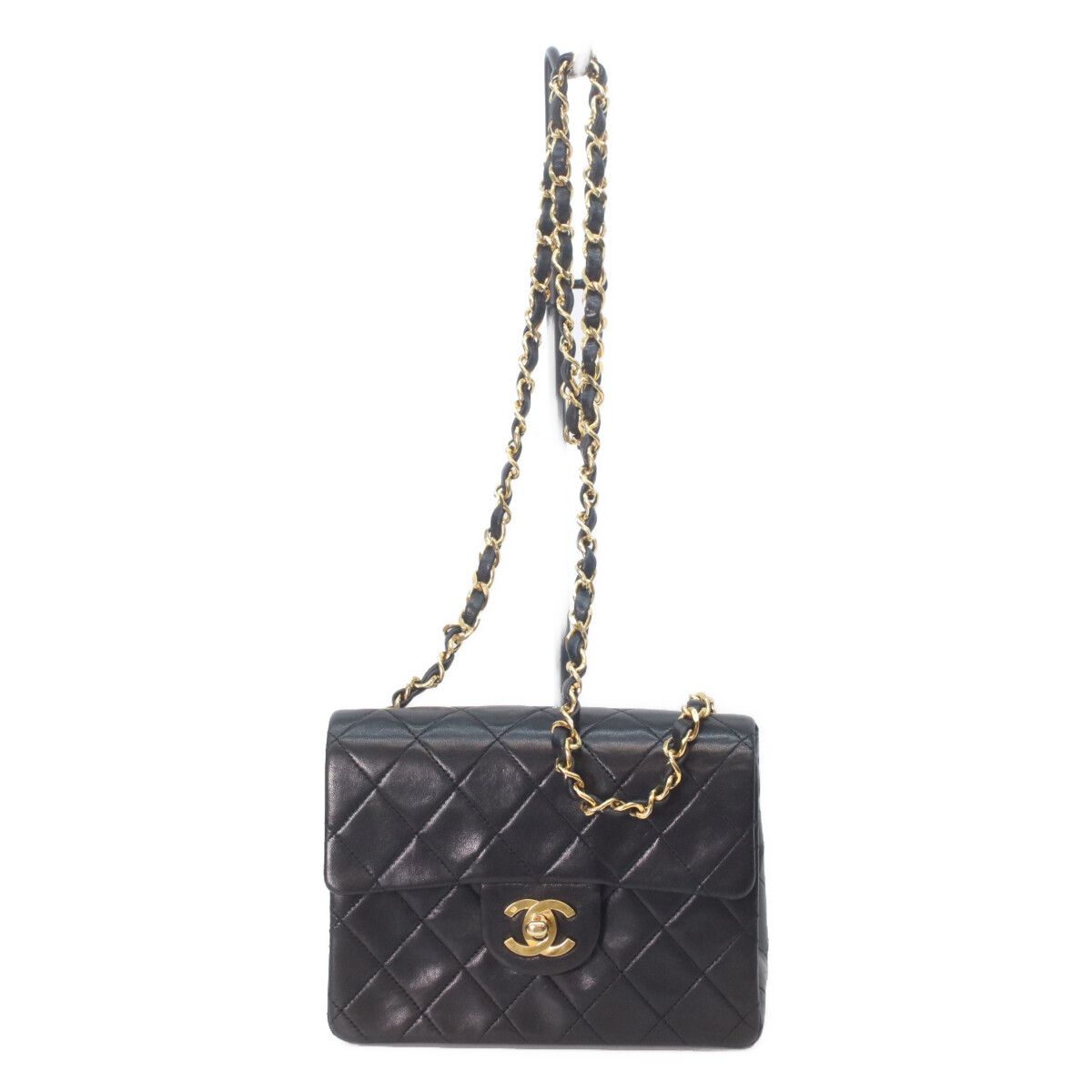 CHANEL シャネル A01115 黒 ラムスキン ゴールド金具 ミニマトラッセ17