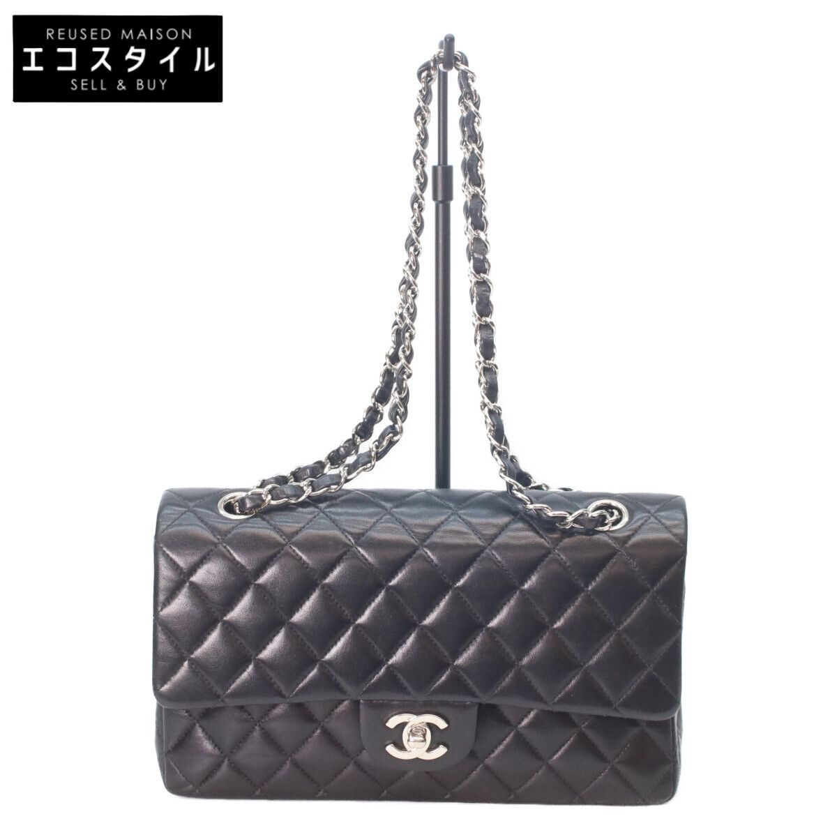 CHANEL シャネル A01112 黒ﾗﾑ ｼﾙﾊﾞｰ金具 ﾏﾄﾗｯｾ25