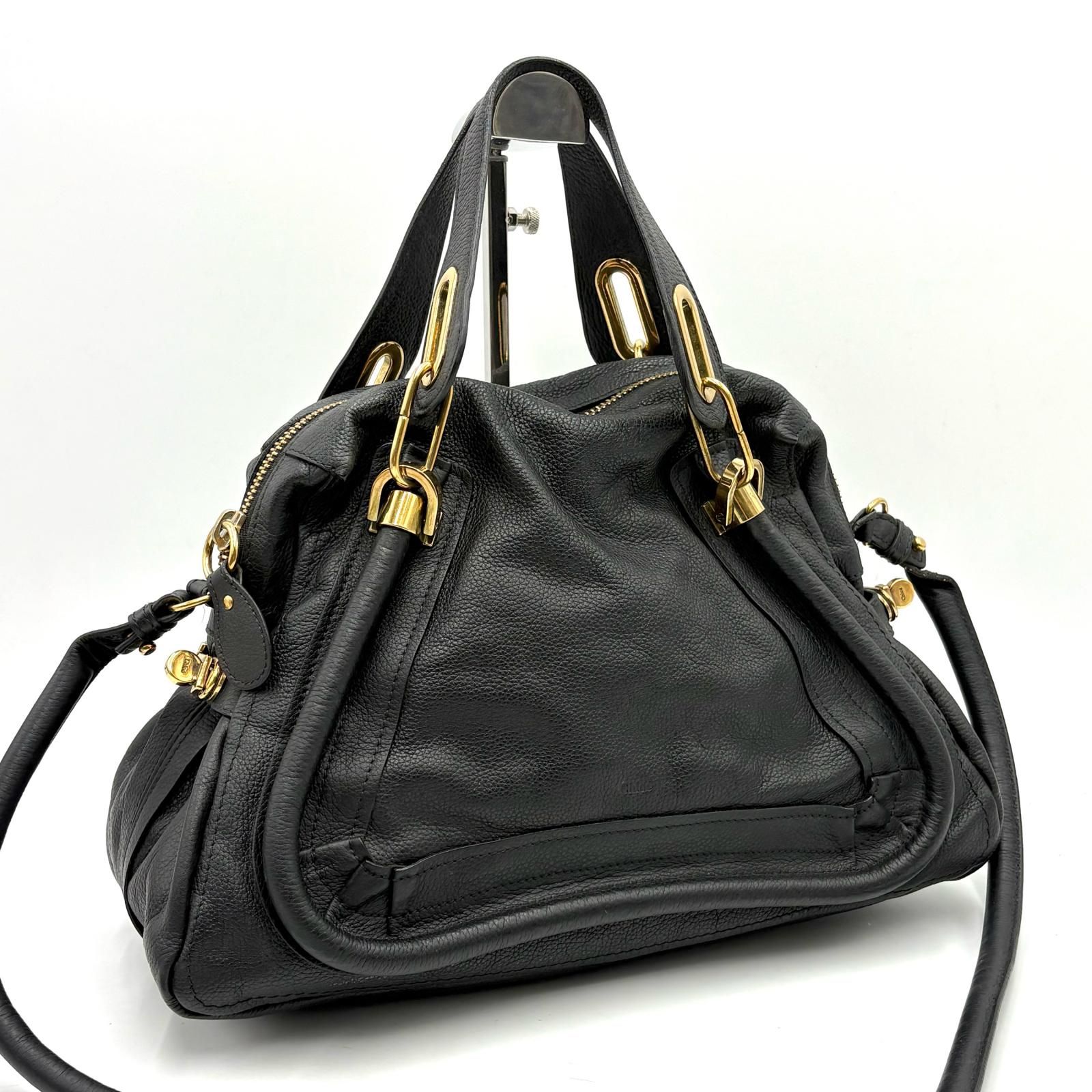 極美品◎Chloe クロエ パラディ 2way レザー ショルダーバッグ トートバッグ ブラック 黒 2Y8405
