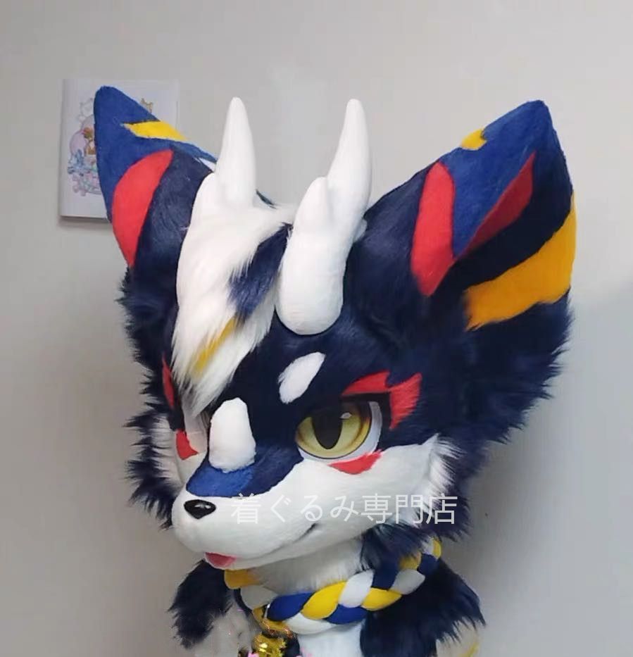 犬 猫 着ぐるみ ヘッド全頭 ヘッド ケモノ ファースーツ ぬいぐるみ コスプレ コスチューム kigurumi 一点物 B701