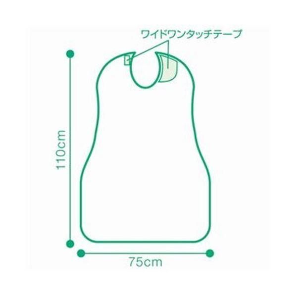 （まとめ）オオサキメディカル プラスハート食事用エプロン グリーン 1枚〔×10セット〕
