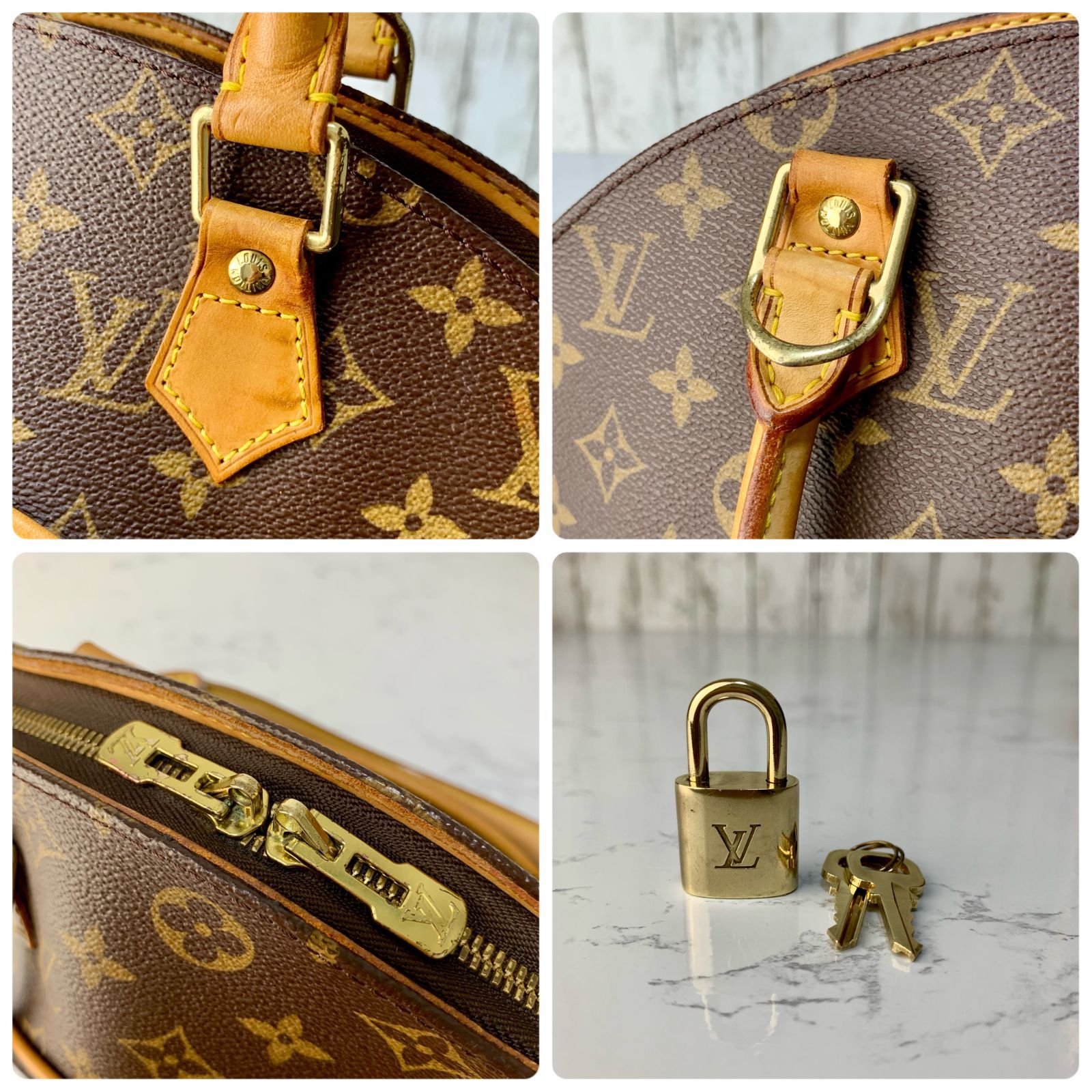 LOUIS VUITTON エリプス MM モノグラム レザー ハンドバッグ 【状態 
