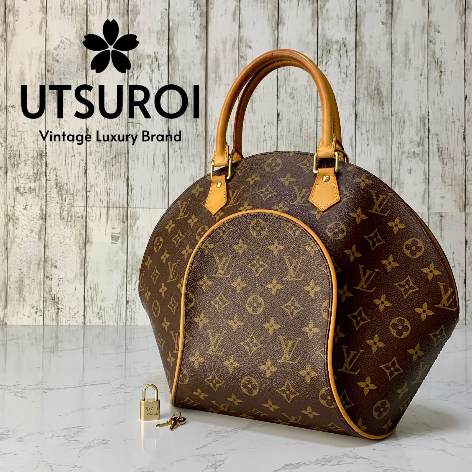 LOUIS VUITTON エリプス MM モノグラム レザー ハンドバッグ 【状態ランク：S】