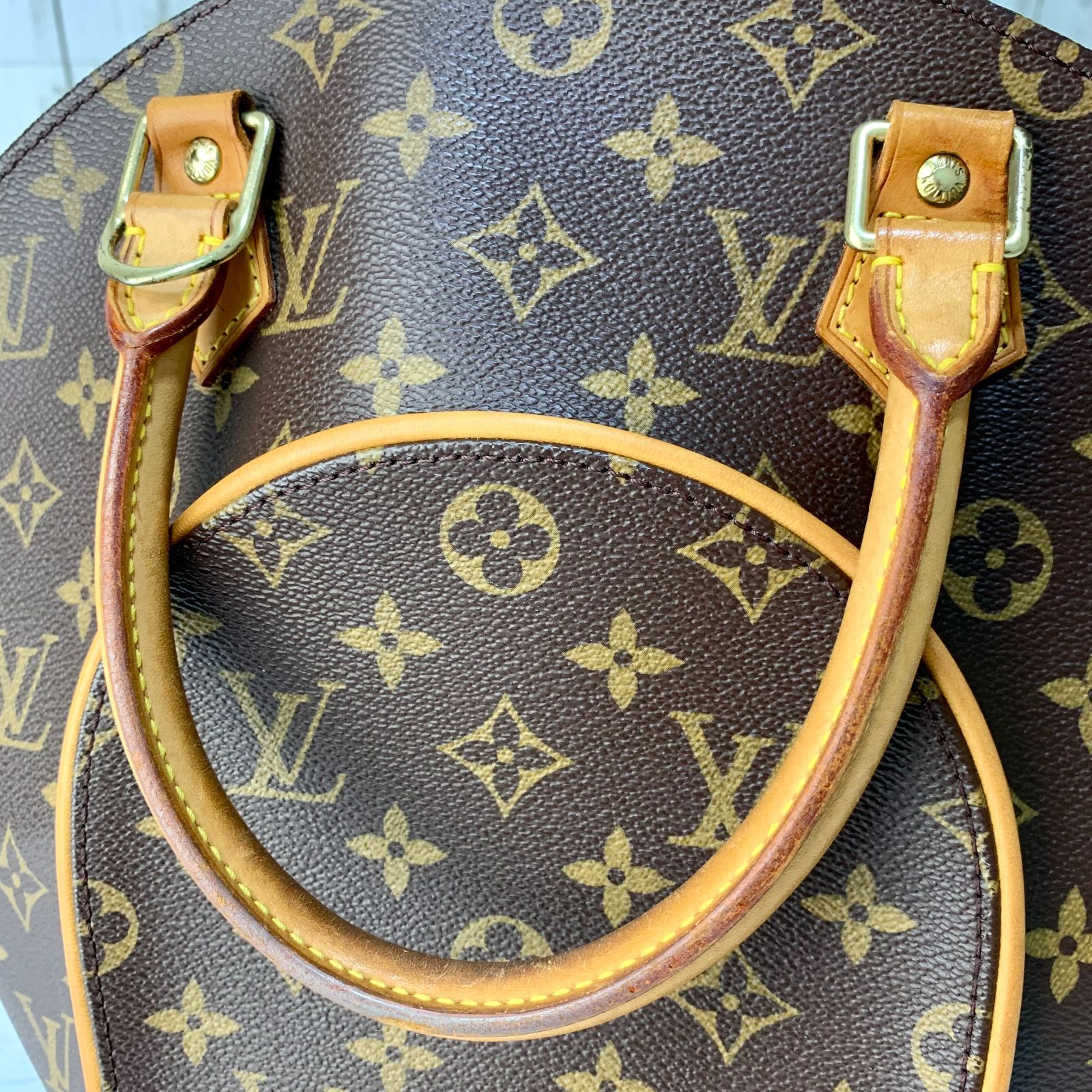 LOUIS VUITTON エリプス MM モノグラム レザー ハンドバッグ 【状態 
