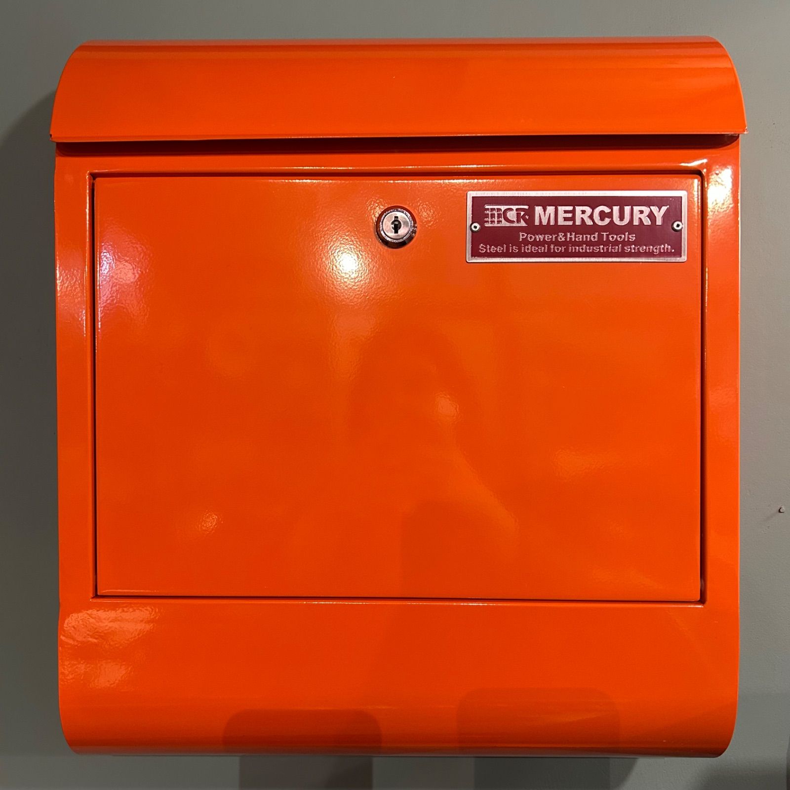 美品 MERCURY マーキュリー メールボックス アメリカンポスト オレンジ