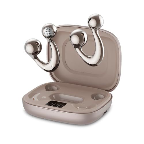 【耳元のファッション・美学を再定義】CHUDA Bluetoothイヤホン イヤーカフ bluetooth 6.1 完全ワイヤレス 空気伝導 耳を塞がない 骨伝導より快適 マイク付き LEDディスプレイ Hi-Fi ENCノイズキャンセリング 70H待機時間t
