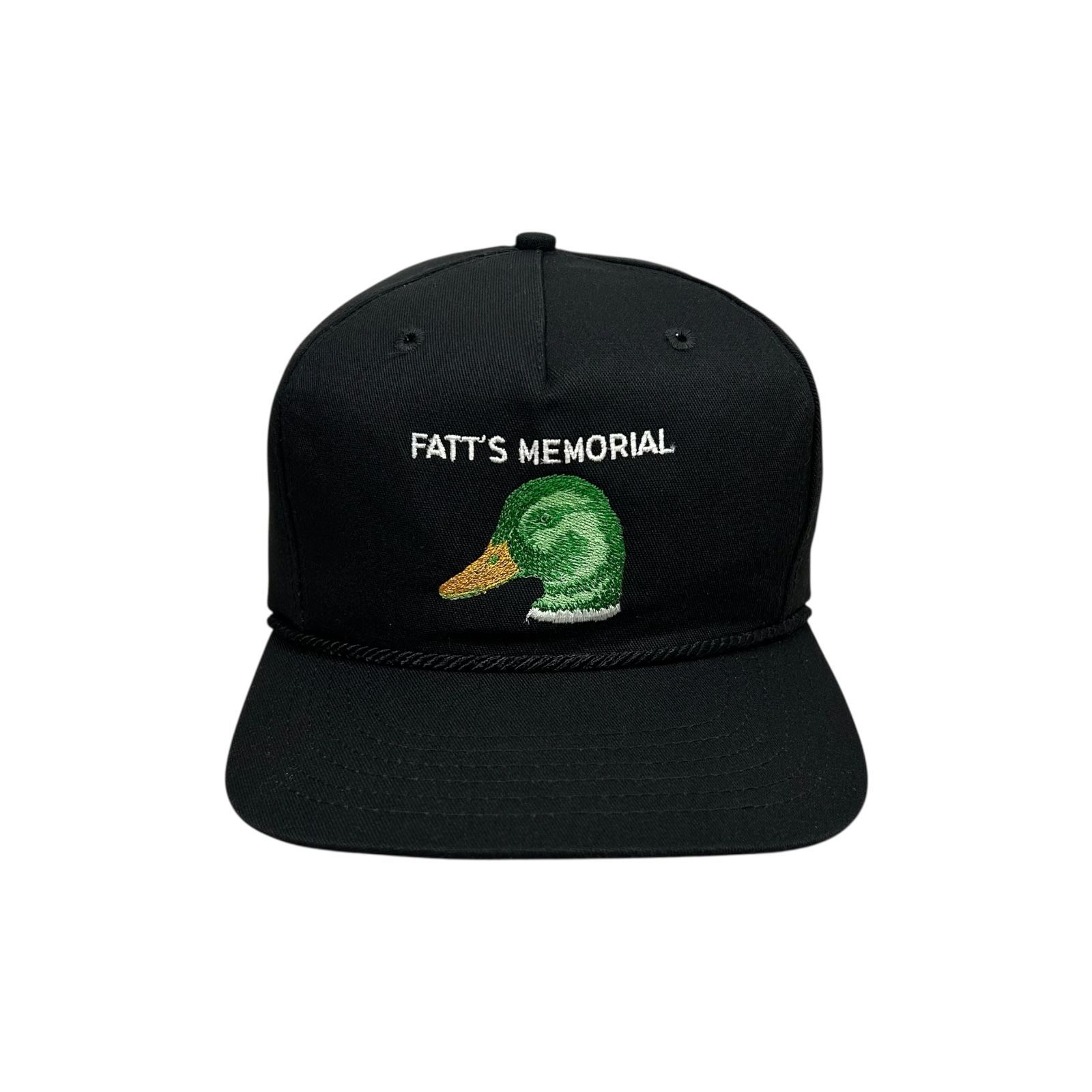 90s FATT'S MEMORIAL ダック レザーストラップ キャップ ONE SIZE 黒 アメリカ製