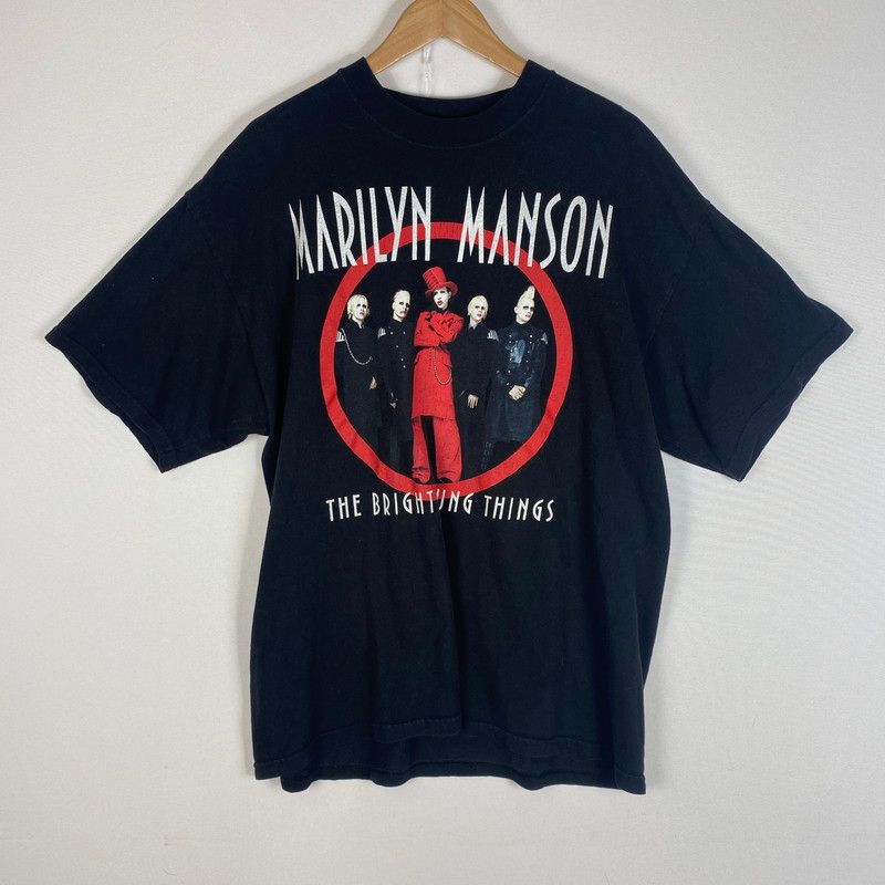 【中古品】 USED 00'S MARILYN MANSON THE BRIGHT YOUNG THINGS TEE 00年代 マリリンマンソン ブライト ヤング シングス Tシャツ 半袖 トップス 【145-260508-ks-15-tei】