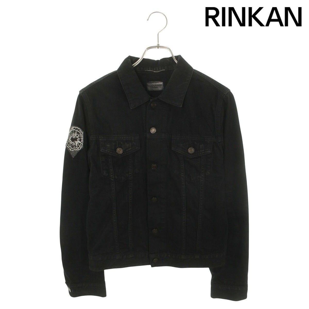 サンローランパリ 17SS 456703 Y857L 袖ワッペンデニムジャケット メンズ XS