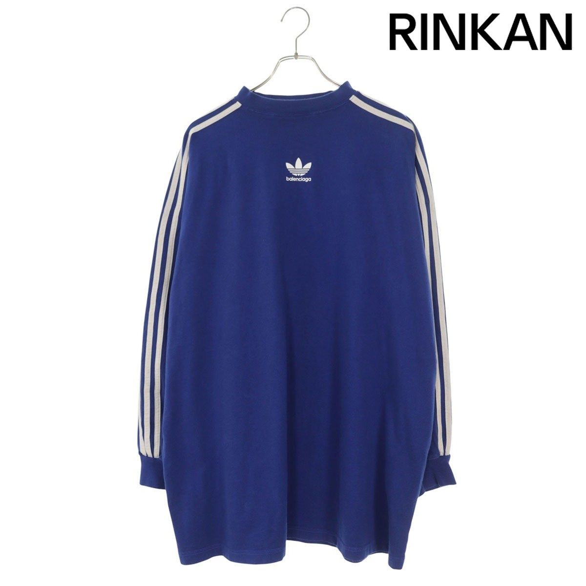 バレンシアガ ×アディダス adidas 23SS 728789 TNVA6 スリーラインダメージ加工オーバーサイズ長袖カットソー メンズ 1