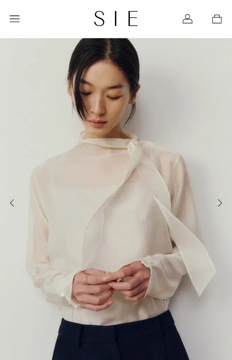 新品 SIE シエ マリ シアータイ ブラウス クリーム S