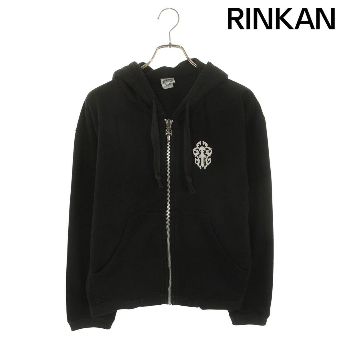 クロムハーツ SWTSHRT HD ZIP 胸ダガープリント#10ダガージップアップパーカー メンズ S