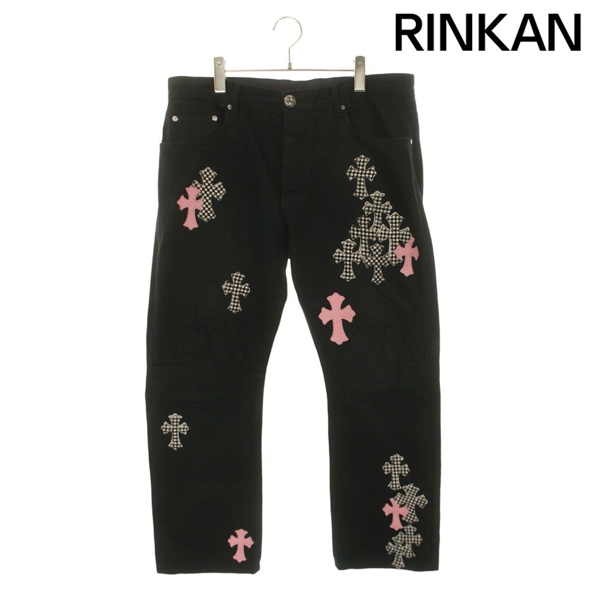 クロムハーツ JEAN SL FLEURKNEE クロスパッチ付きフレアニーステッチデニムパンツ メンズ 36インチ
