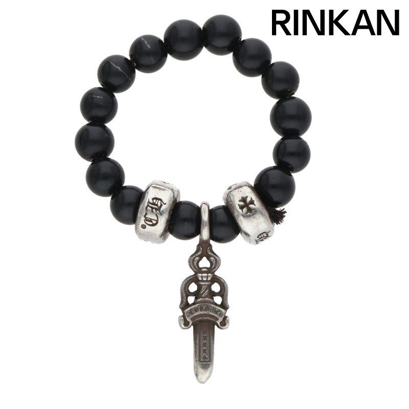 クロムハーツ CHARM BEAD RING/チャーム付ビーズ ダガーチャーム/シルバーリング メンズ 10号