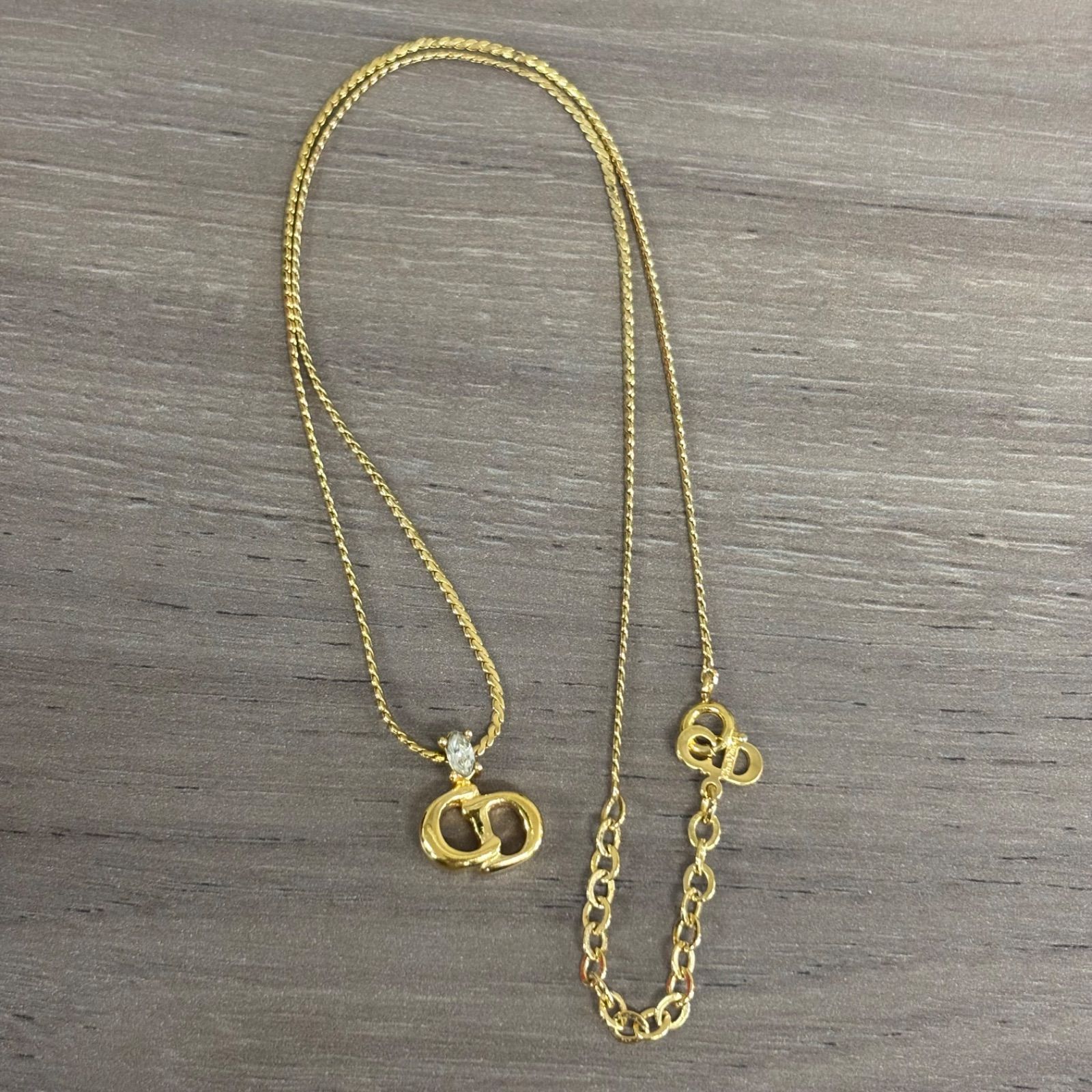レディース (o) Christian Dior CDロゴ ネックレス ゴールドカラー 