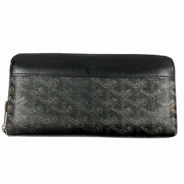 ゴヤール GOYARD マティニョンGM ラウンドジップ ウォレット 長財布 黒 ブラック ブランド古着ベクトル 中古●▲260508