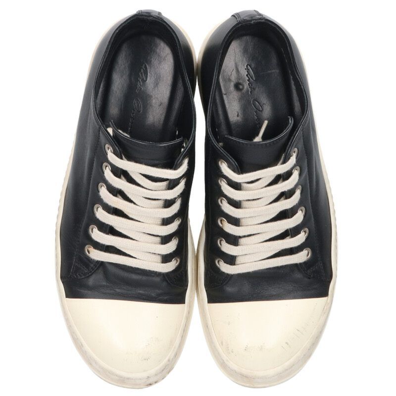 リックオウエンス RAMONES LOW ラモーンズレザーローカットスニーカー メンズ 39.5