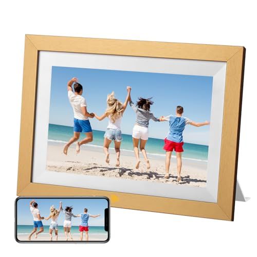 【新生活応援「繋がり」を届け】KODAK Wifiデジタルフォトフレーム 木製 10インチ 1280*800解像度 32GB内蔵 64GB SDカード拡張可 USBメモリに対応 Wifi 遠隔転送 リアルタイムに共有 写真/動画/音楽再生 タ ae094064