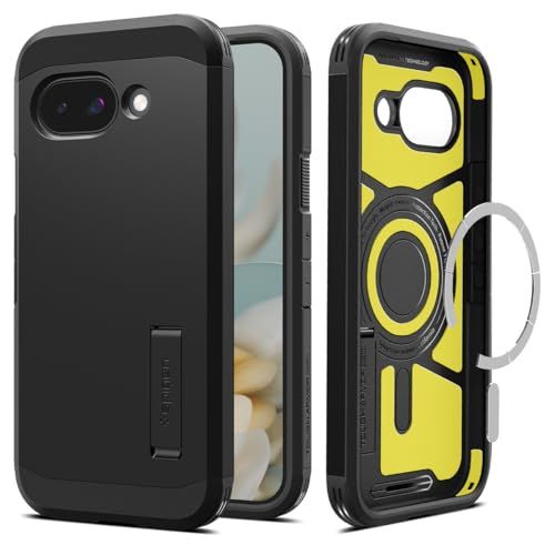 Spigen 【創業18年の技術力】 Pixel 9a ケース Magfit対応 マグネット搭載 スタンド付き マット 耐衝撃 米軍MIL規格 タフ・アーマー（AI）・マグフィット ACS09046 (マット・ブラック） shu e71604e7