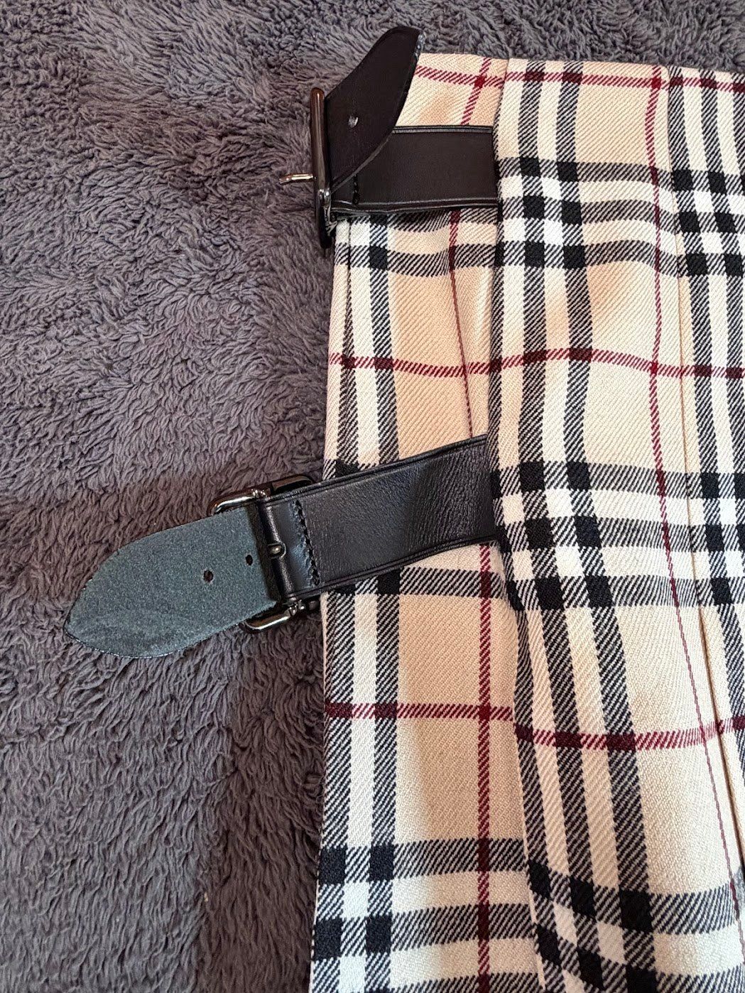 【バーバリー ブルーレーベル】プリーツ ミニスカート ノバチェック ベルト 38 ☆ BURBERRY BLUE LABEL バーバリーブルーレーベル ノバチェック 巻き