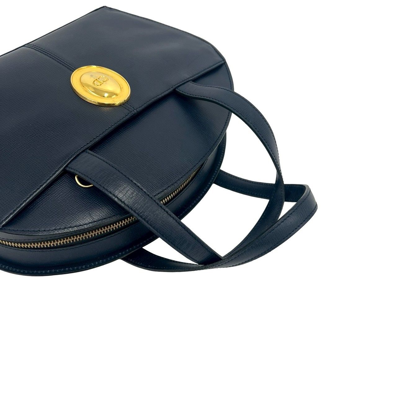 極 美品 Christian Dior ディオール ヴィンテージ CD ロゴ 金具 レザー 